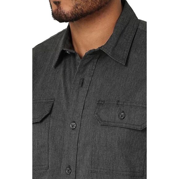 Wrangler men’s 12/denim Heather black button down shirt size 4X - Picture 2 of 6